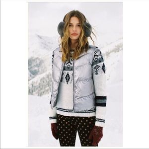 NWOT Anthropologie silver metallic puffer vest size S